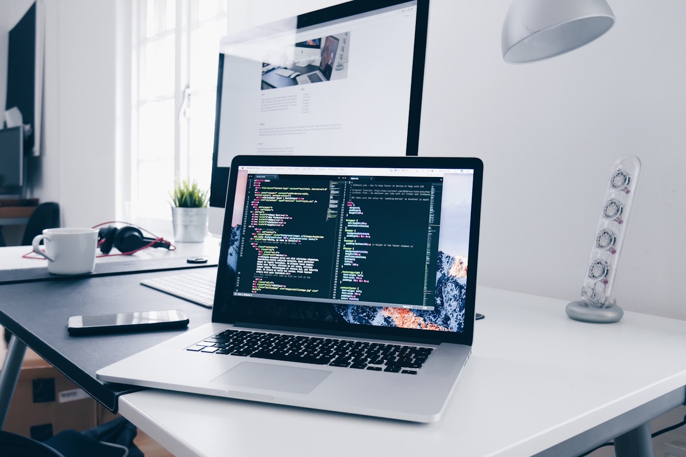 Software workspace with code editor